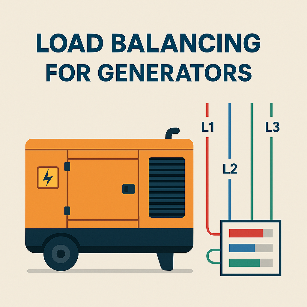 In today's energy-driven world, generators play a critical role in ensuring uninterrupted power supply — especially during outages or in remote areas. Whether you're using a generator in a residential, commercial, or industrial setup, one key concept you must understand for optimal performance and efficiency is load balancing. What is Load Balancing in Generators? Load balancing refers to the even distribution of electrical load across all phases of a generator (in 3-phase systems) or across multiple generators running in parallel. The goal is to ensure that no single phase or generator is overloaded while others are underutilized. An imbalanced load can lead to: Reduced generator efficiency Overheating of generator windings Voltage fluctuations and poor power quality Damage to connected equipment Shortened generator lifespan Types of Load Balancing 1. Phase Load Balancing In a three-phase generator system, electrical loads should be evenly distributed across all three phases (L1, L2, L3). For example, if you're powering a building, ensure that the lighting, HVAC, and machinery are divided equally among the phases. This reduces stress on one side and prevents voltage drops. 2. Generator Load Sharing (in Parallel Systems) When multiple generators are connected in parallel to handle higher loads or for redundancy, they must share the load proportionally. This is called load sharing, and it is often managed using load sharing modules or controllers (e.g., Deep Sea Electronics, Woodward, etc.). If one generator handles more than its rated capacity while others remain idle, it can cause: Overload trips Reduced fuel efficiency Uneven wear and tear Benefits of Proper Load Balancing ✅ Improved Efficiency: Balanced generators consume fuel more efficiently and operate closer to their optimal performance range. ✅ Reduced Downtime: Avoid unexpected breakdowns due to overheating or overloading. ✅ Extended Equipment Life: Uniform usage helps maintain generator and equipment health. ✅ Stable Power Quality: Reduces fluctuations and harmonics, which is essential for sensitive electronics. Signs of Load Imbalance Flickering or dimming lights Overheating cables or generator components Uneven fuel consumption in paralleled generators Tripping breakers on one phase more frequently How to Achieve Load Balance ✅ Step 1: Load Analysis Use a power analyzer or clamp meter to check the current draw on each phase. Compare readings to determine imbalance. ✅ Step 2: Redistribute Loads Shift certain loads from overloaded phases to underloaded ones. In a building, this could involve rewiring distribution boards. ✅ Step 3: Use Load Balancing Equipment Automatic Load Balancers Power Management Systems (PMS) Synchronizing and Load Sharing Controllers ✅ Step 4: Regular Maintenance Periodic checks and professional servicing help maintain balance, especially in changing load conditions. Conclusion Load balancing in generators is not just a technical detail — it's essential for safety, performance, and long-term savings. Whether you manage a small backup generator or a large industrial genset, paying attention to load balance can significantly improve your system's reliability and reduce operational costs.